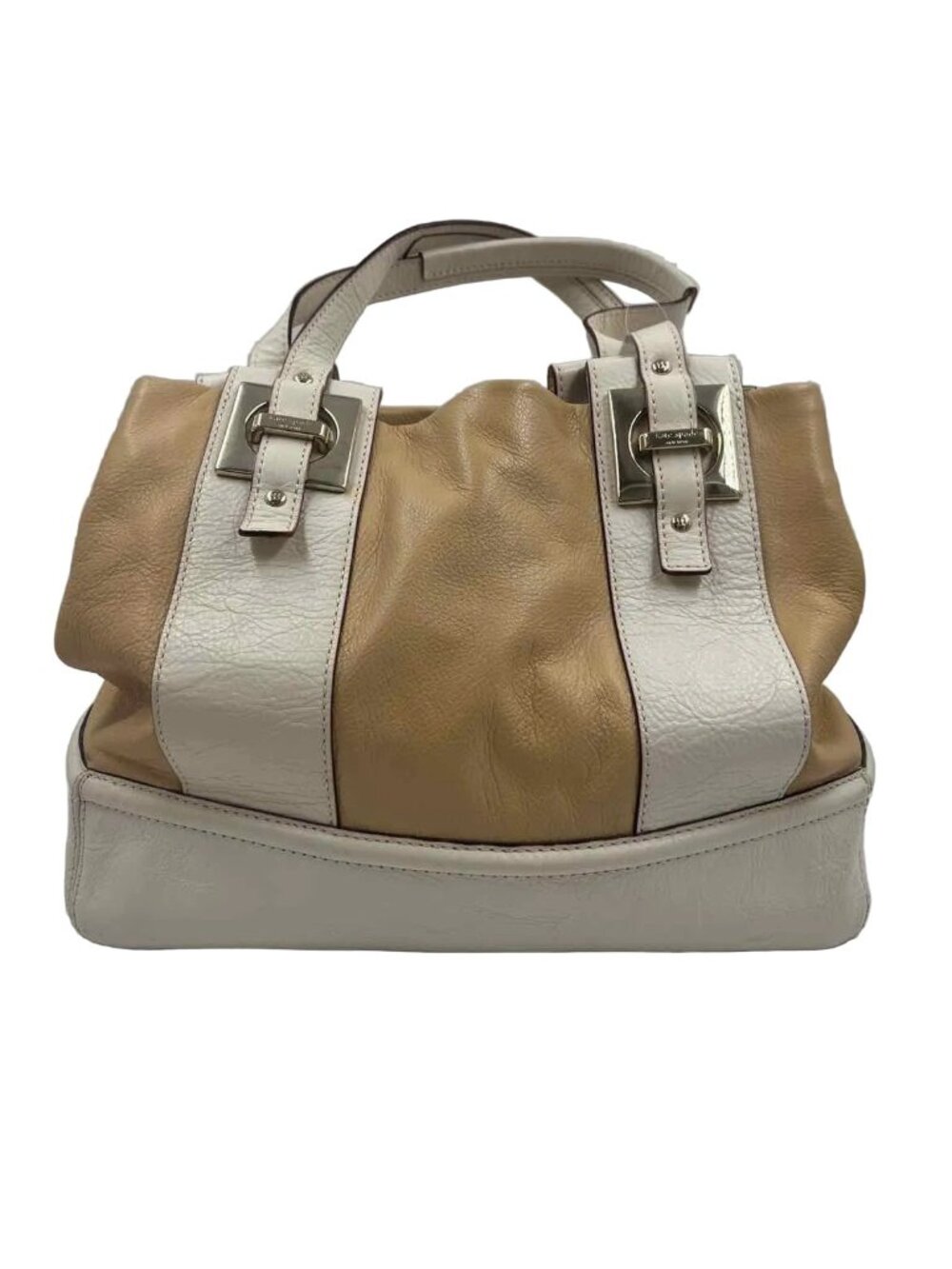 KATE SPADE Camel & Ivory EASTON KENNY Handled Shoulder Bag Purse w/Drawstring Cl